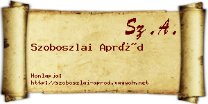 Szoboszlai Apród névjegykártya